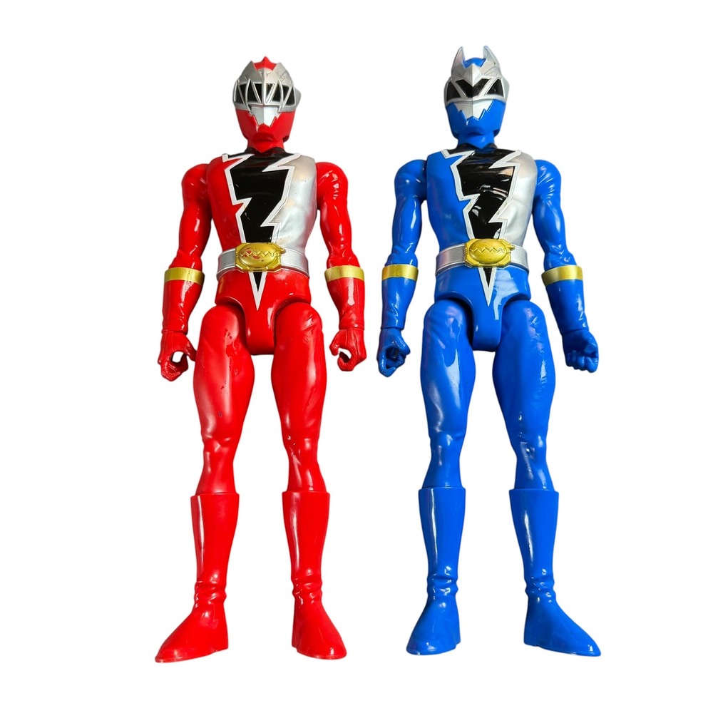 Power Rangers Dino Fury 12" Action Figure Lot Red Blue Ranger Hasbro 2021